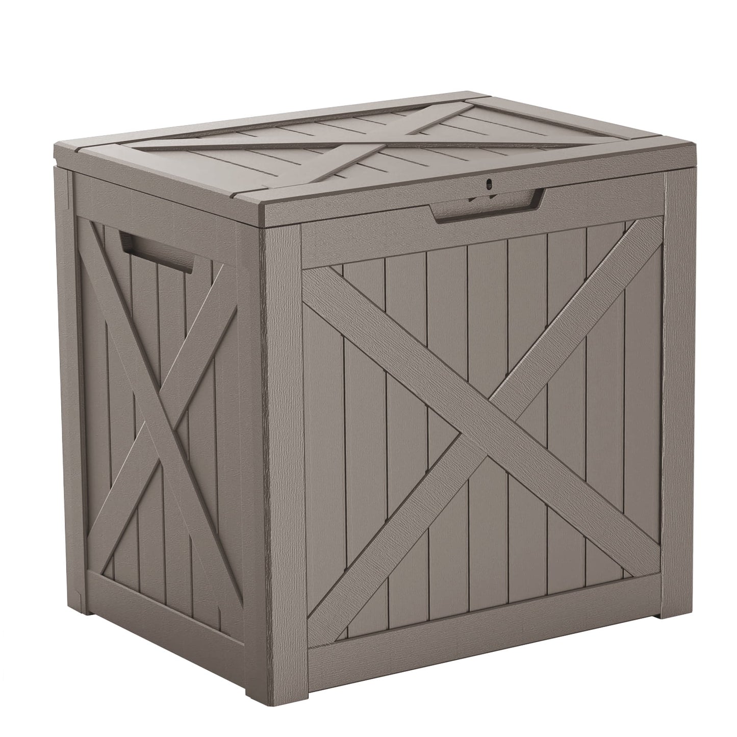 EasyUp 32 Gallon Resin Deck Box, Lockable Patio Outdoor Storage Box for Furniture, Garden Tools and Tools Storage, Waterproof Outside Storage Boxes