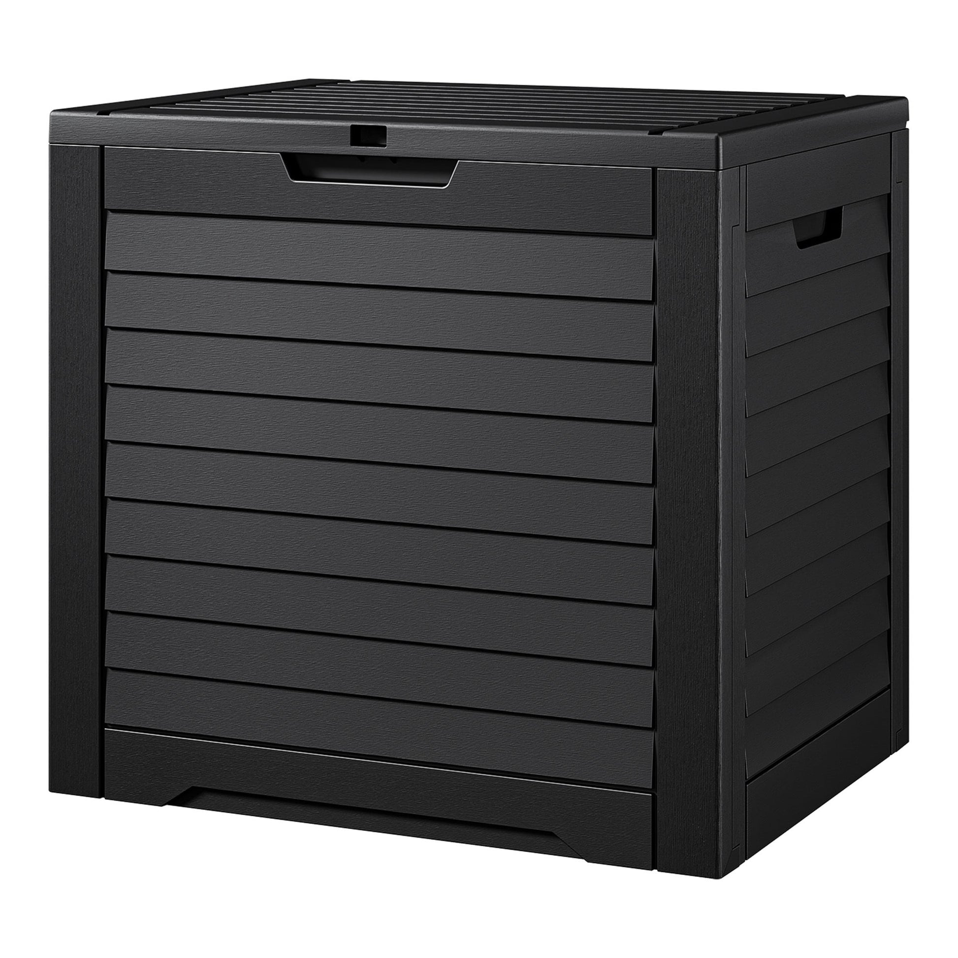 Uforic 35 Gallon Resin Outdoor Storage Box, Waterproof Lockable Deck Box & Package Delivery Box for Patio, Garden & Pool Storage, Black