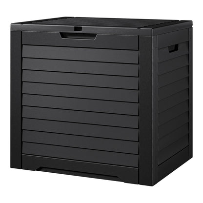 Uforic 35 Gallon Resin Outdoor Storage Box, Waterproof Lockable Deck Box & Package Delivery Box for Patio, Garden & Pool Storage, Black
