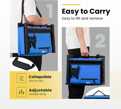 Portable Stadium Seat for Bleachers with Back Support, Folding Bleacher Chair with Cup Holder and Shoulder Strap