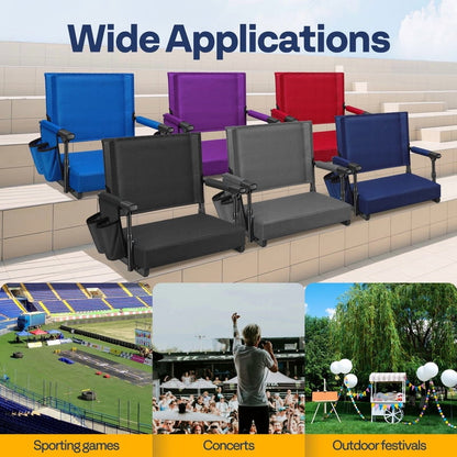 SPECSTAR Stadium Seats with Back Support and Cushion Black 1 Pack