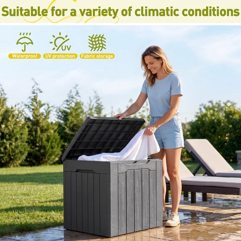 Homall 2PCS 31 Gallon Outdoor Deck Box In Resin with Seat