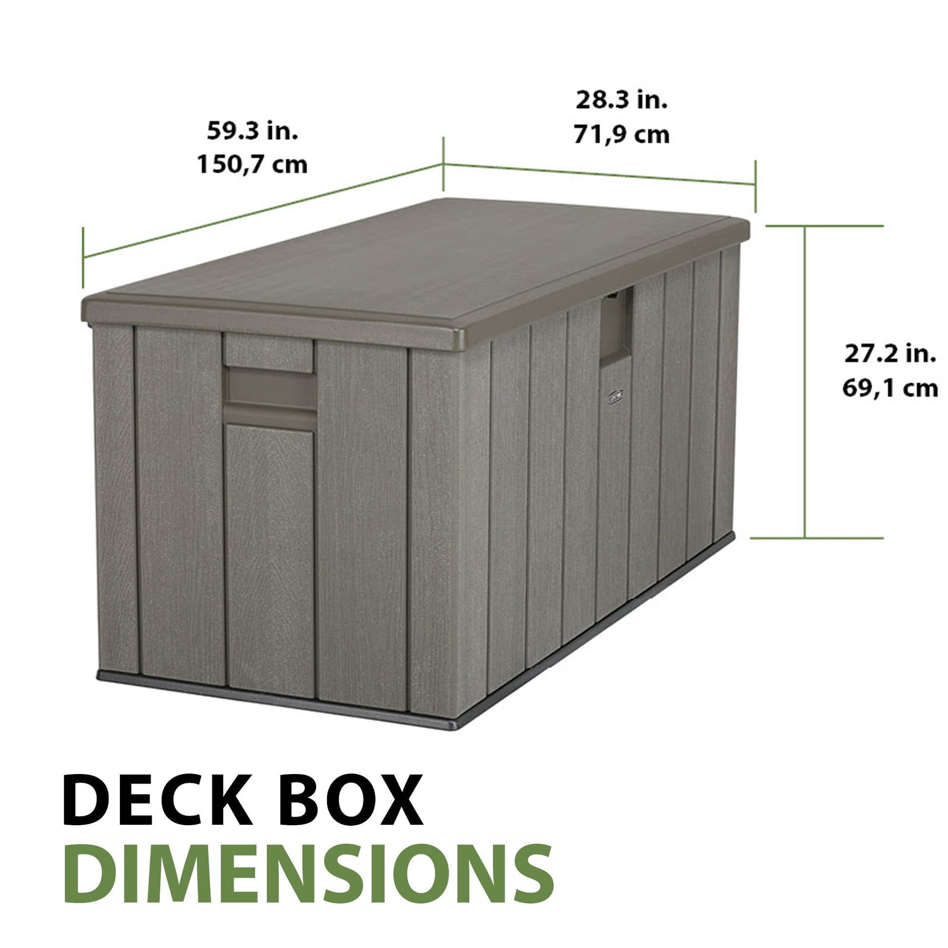 Lifetime New Outdoor Polyethylene Deck Box and Bench 150 Gal. Capacity, Brown (60251)