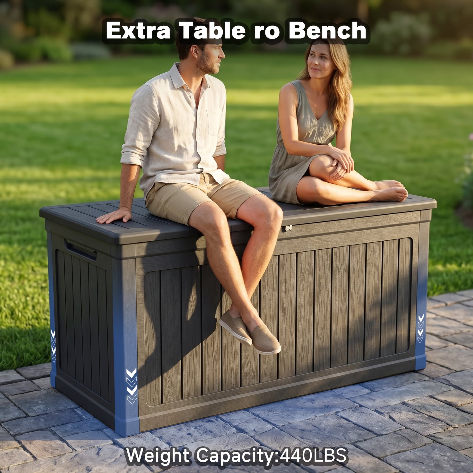 Cirui 260 Gallon Large Deck Box,Lockable Resin Outdoor Indoor Storage Box with Hundles,Waterproof UV Resistant Outside Deck Box for Patio Furniture Cushions, Pool Float,Garden Tool,Black