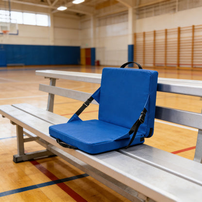 Foldable Seat Cushion, Portable Outdoor Seat Pad, Stadium Bleachers Camping Picnic Waterproof Foldable Cushion with Handle, Comfortable Thick Foam Padding, Durable High-Density Fabric, Blue Color