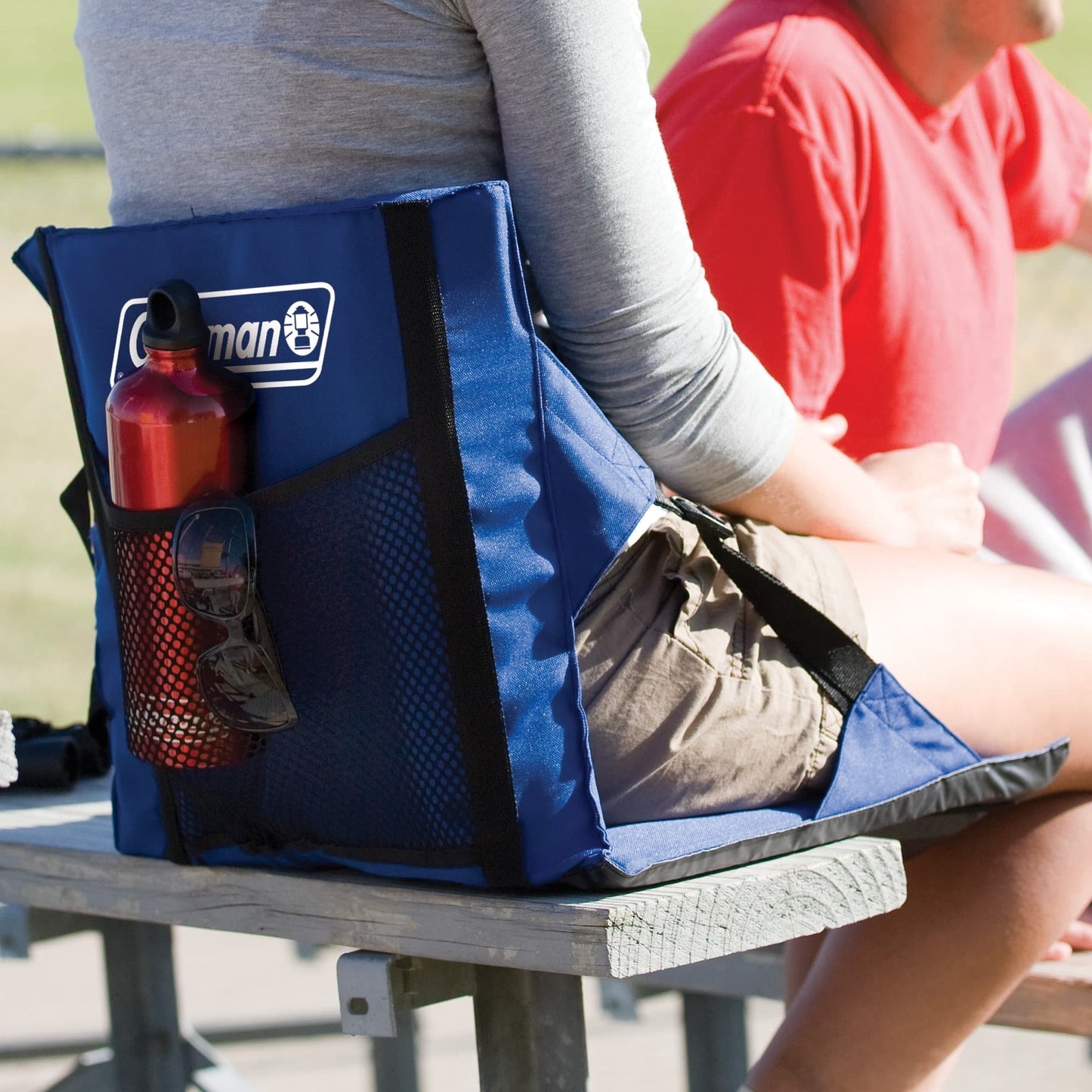Coleman Portable Stadium Seat Cushion with Backrest, Blue