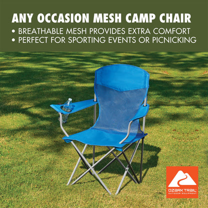 Ozark Trail Basic Mesh Chair Blue, Adult