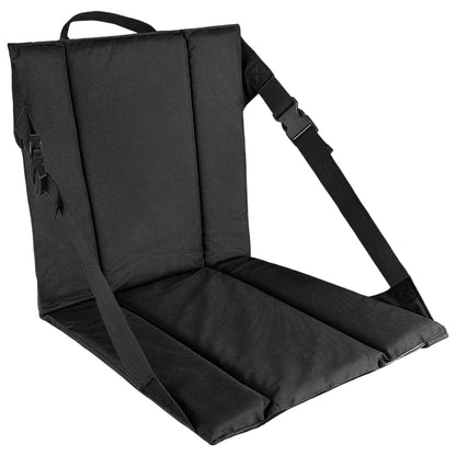Portable Stadium Pad with Adjustable Shoulder Strap, Water-Resistant Foldable Design for Chairs