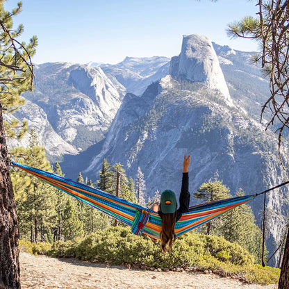 Grand Trunk Double Deluxe Hammock with Suspension Straps – Vibrant Printed Parachute Nylon Hammock for Two, 10'6" x 6'6", 400 lb Capacity, Tree-Friendly Straps Included