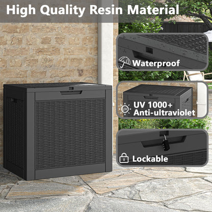 Bifanuo 31 Gallon Deck Box, Resin Outdoor Storage Box, Waterproof and UV Resistant Lightweight Storage Deck Box for Garden Tools, Supplies, Toys