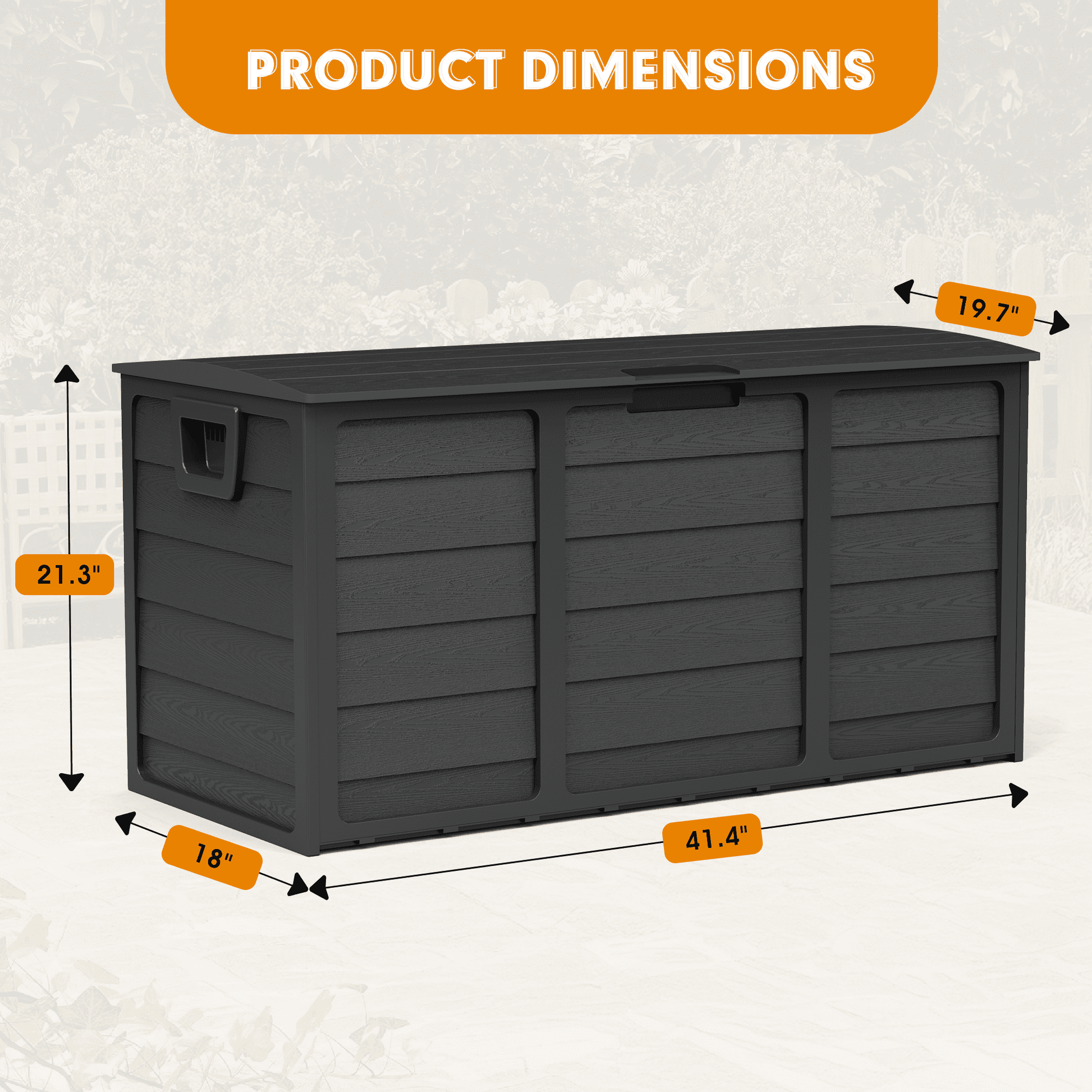 Marknig 75 Gallon Deck Box, Indoor Outdoor Storage Box for Patio Furniture, Pool Accessories, Garden Tools, Sports Equipment, Waterproof Resin Rattan Box with Lockable Lid and Side Handles,Black