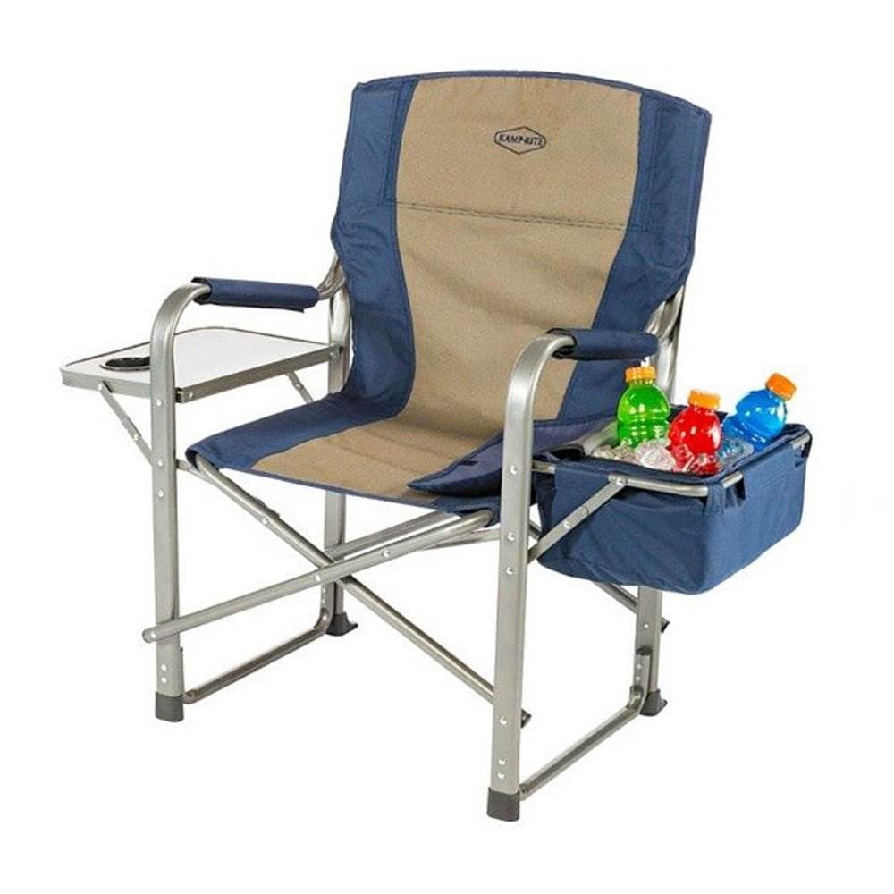 Kamp-Rite Director Portable Lounge Chair w/ Cooler & Side Table, (2 Pack)