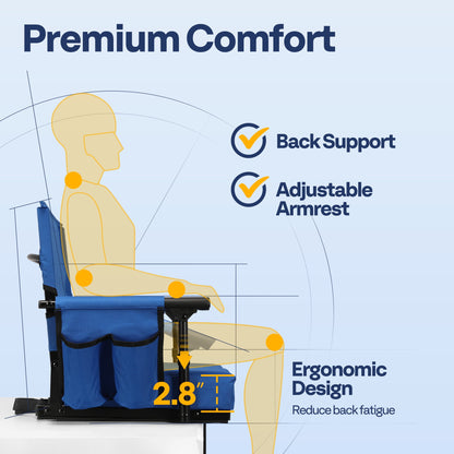 SPECSTAR Stadium Seats with Back Support and Cushion, 2 Pack Portable Bleacher Chairs with Cup Holder and Shoulder Strap