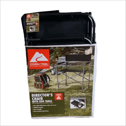 Ozark Trail Director Camp Chair with Side Pocket, Black