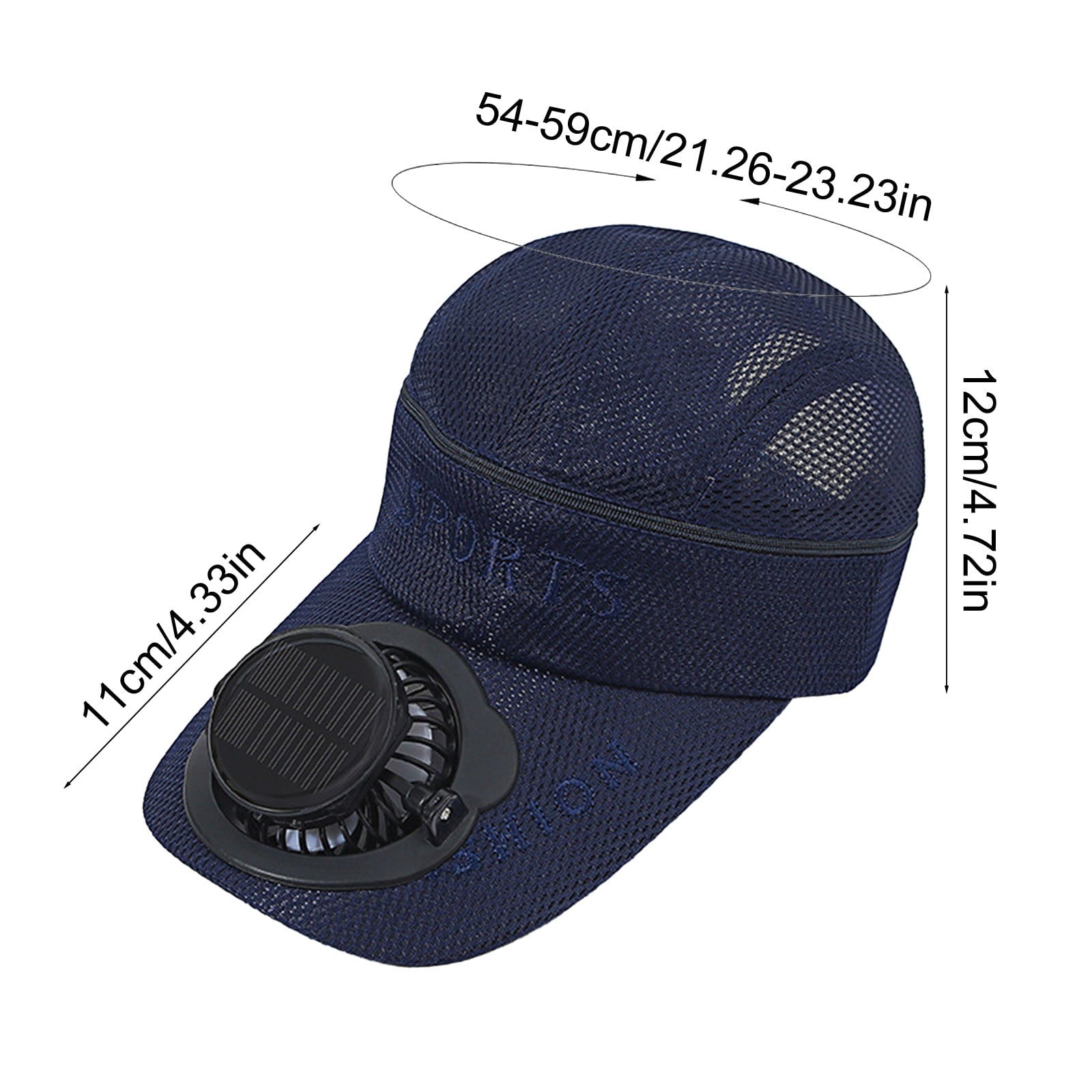 Adults Mesh Baseball Cap Fishing Beach Hats with Solar Fan, Summer UV Protection Sun Hat, Solar Powered/USB Charging Sunhat or Hiking Fishing Golf