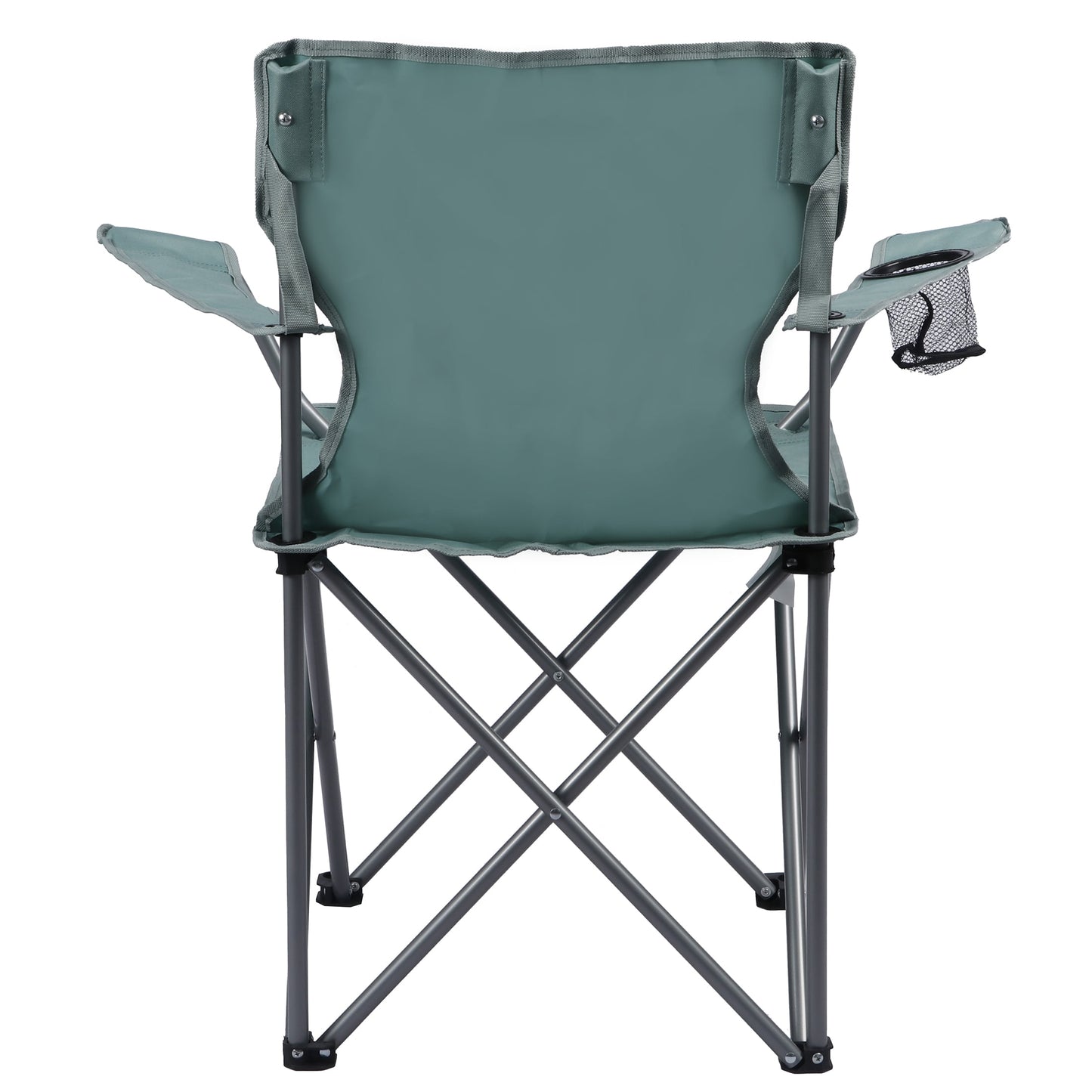 Ozark Trail Basic Quad Folding Outdoor Adult Camp Chair with Cup Holder, Green Goddess