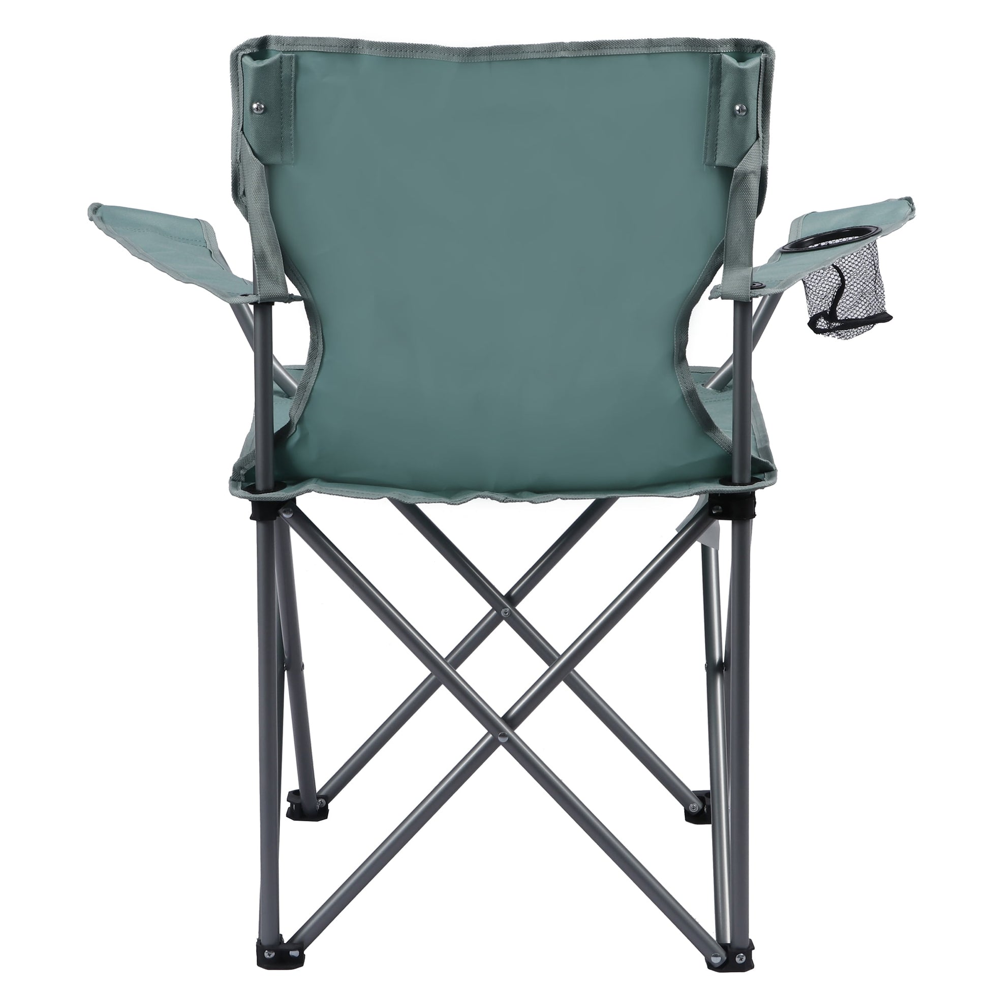Ozark Trail Basic Quad Folding Outdoor Adult Camp Chair with Cup Holder, Green Goddess