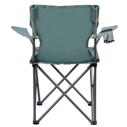 Ozark Trail Basic Quad Folding Outdoor Adult Camp Chair with Cup Holder, Green Goddess
