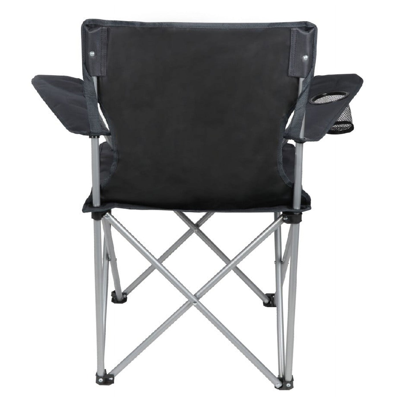 Ozark Trail Quad Folding Camp Chair with Cup Holder, Black