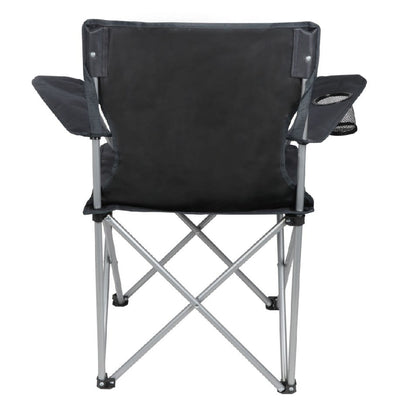 Ozark Trail Quad Folding Camp Chair with Cup Holder, Black