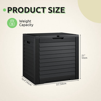 Uforic 35 Gallon Resin Outdoor Storage Box, Waterproof Lockable Deck Box & Package Delivery Box for Patio, Garden & Pool Storage, Black