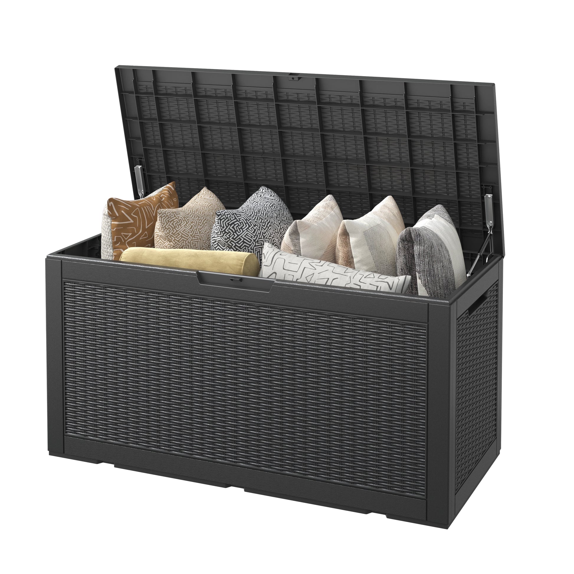 Bifanuo 100 Gallon Lockable Deck Box - Outdoor Patio Storage - Black