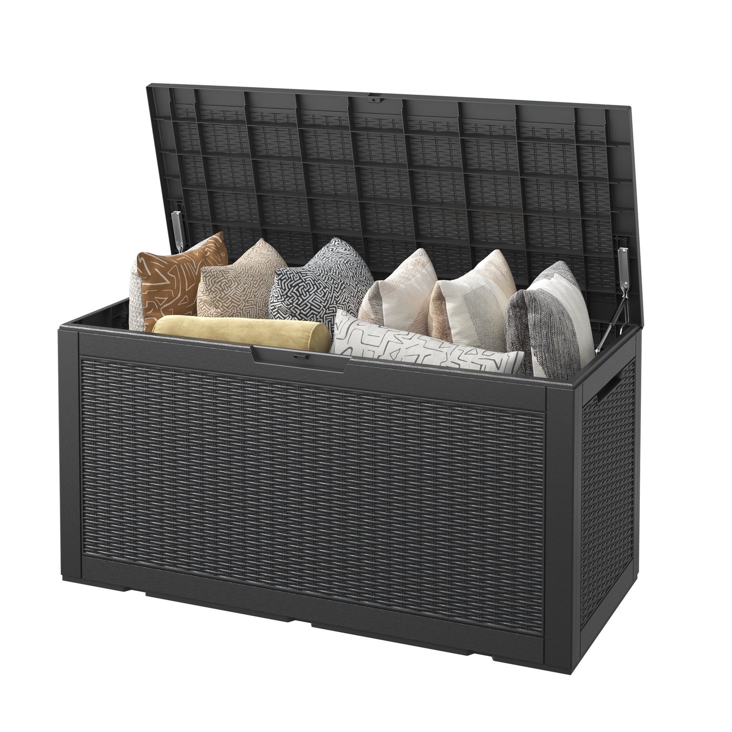 Bifanuo 100 Gallon Lockable Deck Box - Outdoor Patio Storage - Black