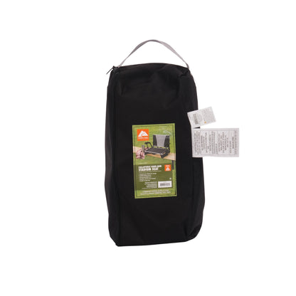 Ozark Trail Collapsible Stadium Seat with Built-In Armrests, Black