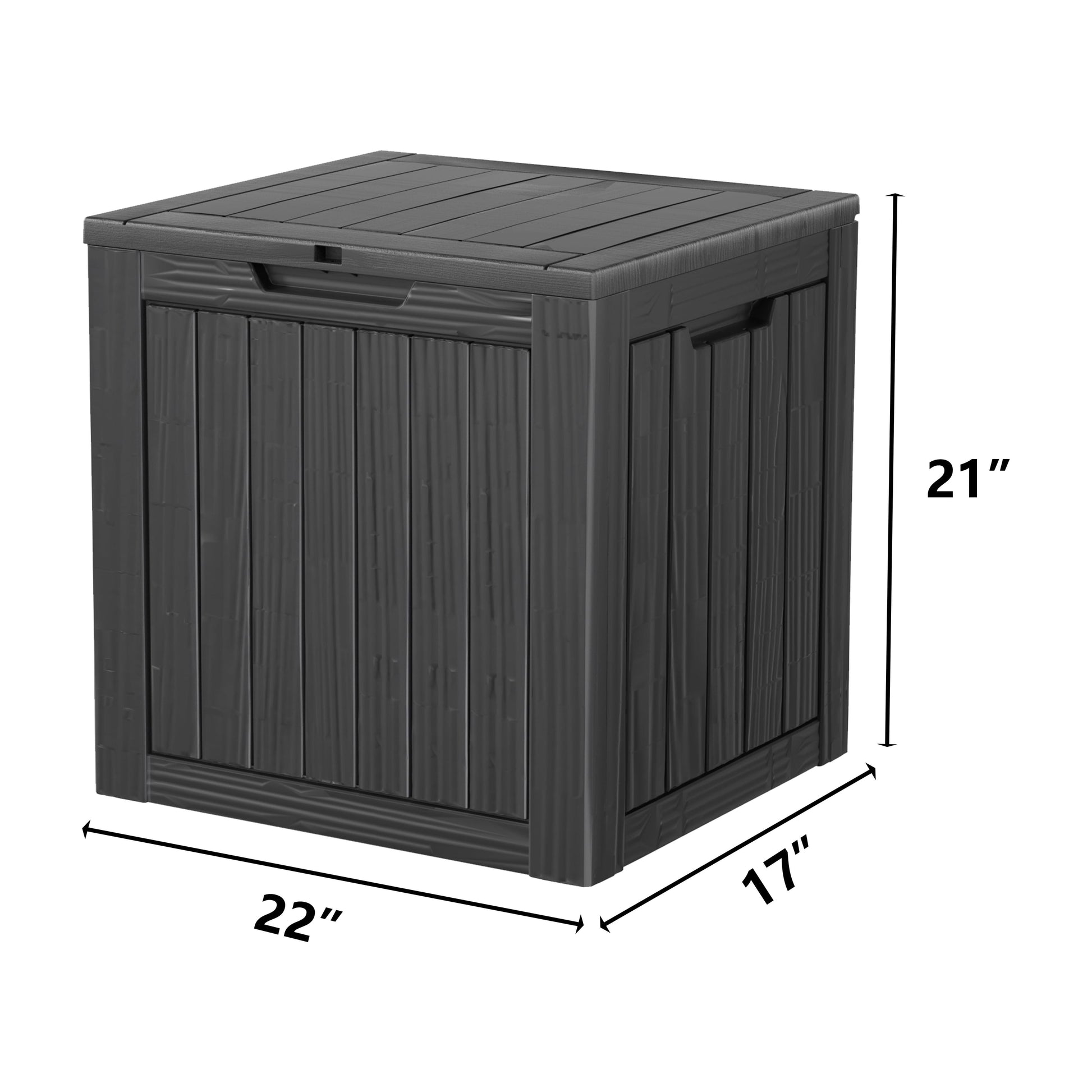 PATIOEASY 35 Gallon Lockable Resin Deck Box, Waterproof & Outdoor Storage Box for Outdoor Cushion Storage and Outdoor Delivery Storage, Black