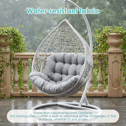 OKYUK Swing Egg Chair Cushion, Waterproof Rocking Chair Pad, Oversized Hammock Chair Pad, Multifunctional Wicker Egg Lounge Chair Soft Cushion Indoor Outdoor, Gray