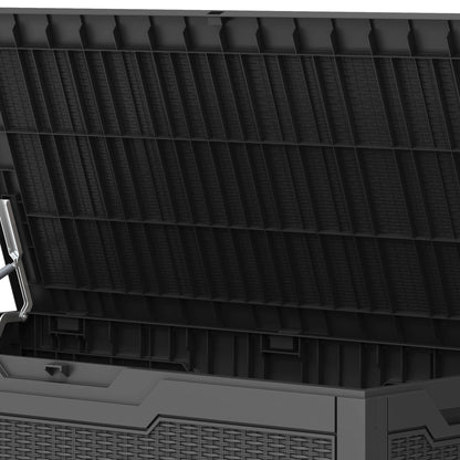 Uforic 100 Gallon Large Resin Deck Box, Waterproof Lockable Outdoor Storage Container for Patio Garden, Black