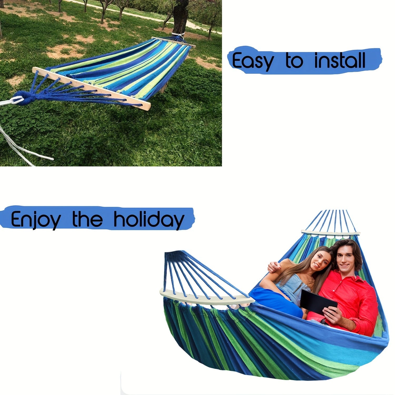 Mapskey Hammocks Portable Camping 700lb Comfortable Fabric with Two Anti Roll Balance Beam and Sturdy Tree Straps