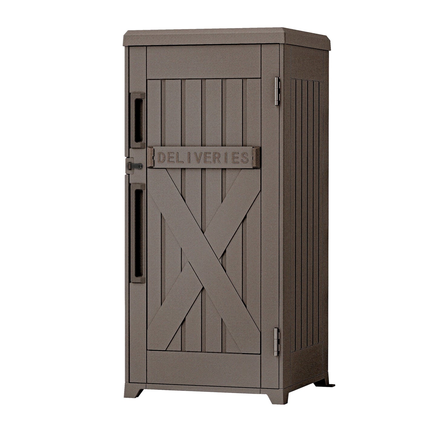 Dextrus 60 Gallon Large Package Delivery and Storage Box with Lockable Secure, Double-Wall Resin Outdoor Package Delivery and Waterproof Deck Box for Porch, Curbside, 8.5 Cubic feet, Brown